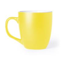 Koffie Drinkbeker/mok - geel - 440 ml - Keramiek - Koffie mokken/bekers voor onbijt en lunch