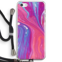 Paarse stroom: iPhone 5 / 5S / SE Transparant Hoesje met koord