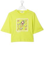 MSGM Kids t-shirt crop à fleurs - Jaune