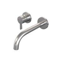 Brauer Brushed Edition Inbouw Wastafelmengkraan met Gebogen Uitloop en Rozetten Model E2 RVS Geborsteld PVD