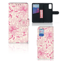 Samsung Galaxy A32 4G Hoesje Pink Flowers - thumbnail