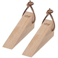 Set van 2x stuks deurstoppers/deurwiggen 12 cm hout