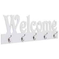 VidaXL Wandkapstok welcome 74x29,5 cm wit