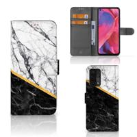 OPPO A54 5G | A74 5G | A93 5G | Bookcase | Marmer Wit Zwart - Origineel Cadeau Man