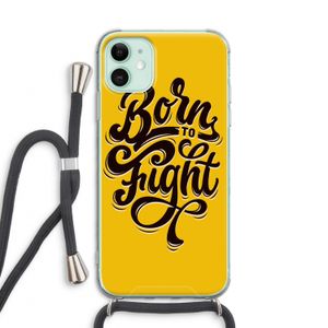 Born to Fight: iPhone 11 Transparant Hoesje met koord