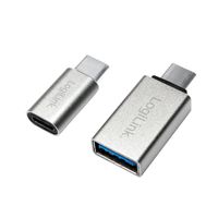 LogiLink AU0040 USB 3.1 C USB 3.0 A, Micro USB 2.0 Aluminium kabeladapter/verloopstukje - thumbnail