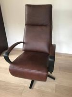 Leren relaxfauteuil met stalen frame - bruin leer - Echt leer, Industrieel, ontdek de vele Leersoorten en Kleuren bij ShopX