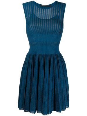 Antonino Valenti robe évasée à design sans manches - Bleu