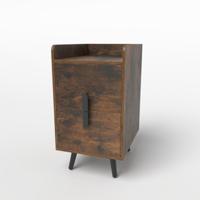 Nachtkastje Met Oplaadstation Smal Nachtkastje Met Twee Laden Bijzettafel Met Metalen Poten