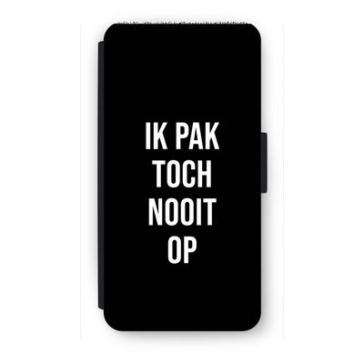Ik pak nooit op - Zwart: iPhone 8 Plus Flip Hoesje