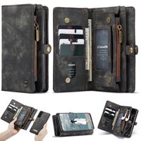 Caseme - Vintage 2 in 1 portemonnee hoes - Samsung Galaxy S21 FE - Zwart