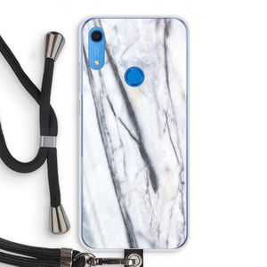 Gestreepte marmer: Huawei Y6s Transparant Hoesje met koord
