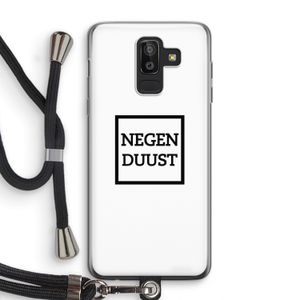 Negenduust vierkant: Samsung Galaxy J8 (2018) Transparant Hoesje met koord