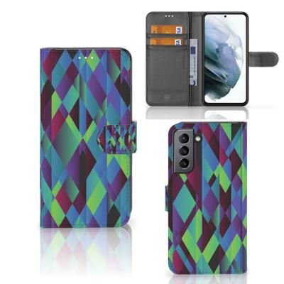 Samsung Galaxy S21 FE | Book Case | Abstract Green Blue