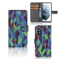 Samsung Galaxy S21 FE | Book Case | Abstract Green Blue