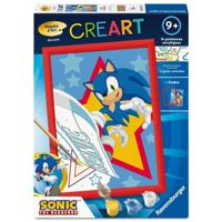 Ravensburger - CreArt Kids 18x24cm - Schilderen op nummer - Sonic - Schilderen op nummer set - Leeftijd 7+ - 12023230