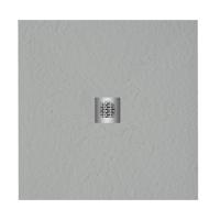 ZEZA Grade douchevloer - 100x100cm - antislip - antibacterieel - mineraalmarmer - vierkant - mat perla (lichtgrijs) 400000000000020022