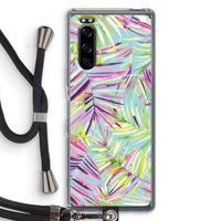 Tropical Palms Blue: Sony Xperia 5 Transparant Hoesje met koord