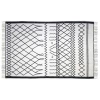 Leen Bakker - HSM Collection Vloerkleed Borris - Zwart/ - 180x120 Cm - Katoen - Wit
