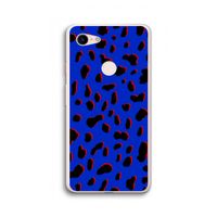 Blue Leopard: Google Pixel 3 XL Transparant Hoesje