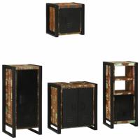 Badkamermeubelset met lade 4 pcs Massief Gerecycled Hout