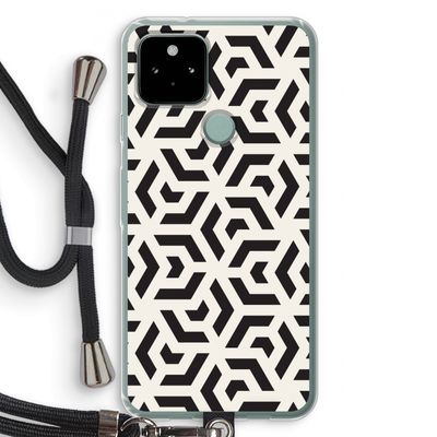 Crazy pattern: Pixel 5 Transparant Hoesje met koord