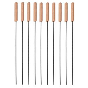 BBQ spiezen - 10x stuks - metaal - 48 cm - vleespennen voor vlees - barbecue accessoires