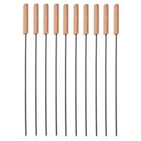 BBQ spiezen - 10x stuks - metaal - 48 cm - vleespennen voor vlees - barbecue accessoires - thumbnail