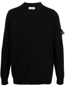 Stone Island sweat en maille fine à patch Compass - Noir