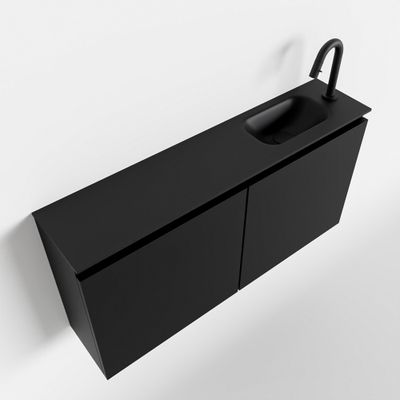 Toiletmeubel Mondiaz Ture | 100 cm | Meubelkleur Urban | Eden wastafel Urban Rechts | 1 kraangat