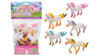 John Toy Unicorns 5 stuks in zak 12x8cm