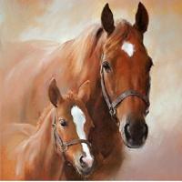 Ambiente servetten - paard met veulen - 20x stuks - 3-laags - wegwerpservetten - feestartikelen