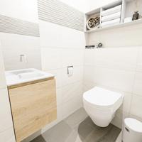 MONDIAZ OLAN Toiletmeubel 40x30x40cm met 0 kraangaten 1 lades washed oak mat Wastafel Lex midden Solid Surface Wit FK75342666 - thumbnail