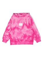 MM6 Maison Margiela Kids hoodie tie-dye à patch logo - Rose