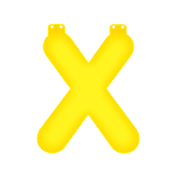 Opblaasbare letter X geel   -