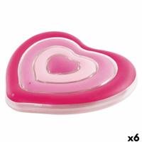 Opblaasbaar matras Intex Hart 135 x 155 x 25 cm Roze (6 Stuks)