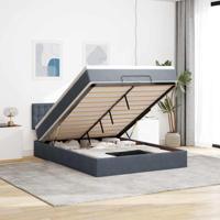 Ottoman bed met matras en LED's 140x200cm fluweel donkergrijs