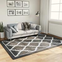 VidaXL Vloerkleed wasbaar anti-slip 160x230 cm zwart en wit
