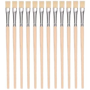 Lijm kwastje - 12x - 17 cm - houten steel - kwast - penseel - lijmkwastje - knutselmateriaal