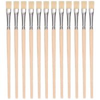 Lijm kwastje - 12x - 17 cm - houten steel - kwast - penseel - lijmkwastje - knutselmateriaal