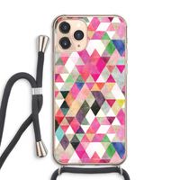 Gekleurde driehoekjes: iPhone 11 Pro Max Transparant Hoesje met koord
