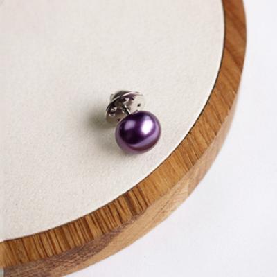 10 stuks veelzijdige Pearl Stud gesp anti-licht kraag Buttonigan sjaal PIN naald DIY Sjaalkraag PIN broche pin (paars)