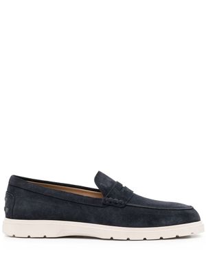 Tod's mocassins en daim à entaille penny - Bleu