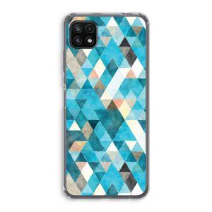 Gekleurde driehoekjes blauw: Samsung Galaxy A22 5G Transparant Hoesje