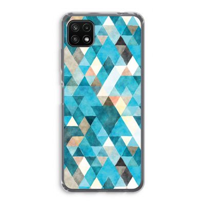 Gekleurde driehoekjes blauw: Samsung Galaxy A22 5G Transparant Hoesje