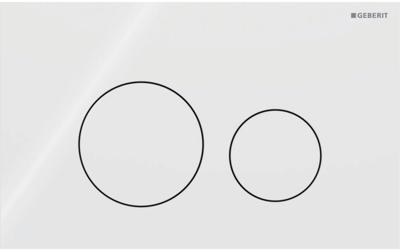 Geberit Sigma 40 bedieningspaneel round glans wit glas voor Sigma reservoirs 8cm (UP720) en 12cm (UP320)