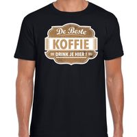 Cadeau t-shirt voor de beste koffie zwart voor heren