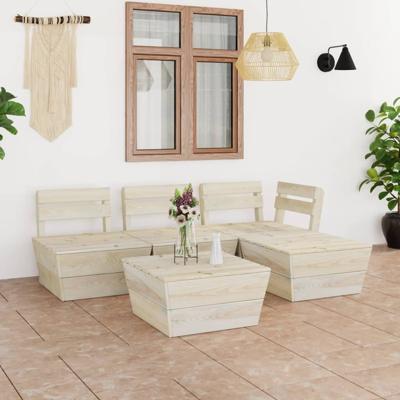 5-delige Loungeset pallet geïmpregneerd vurenhout