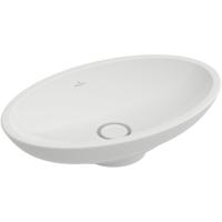 Villeroy & Boch Loop en Friends opzetwastafel met plug met keramische afdekking 63x43cm zonder overloop zonder kraangat wit 51511101 - thumbnail