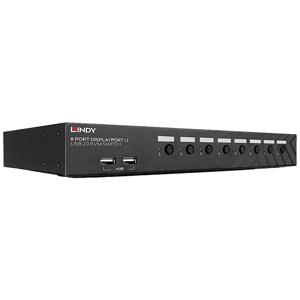 LINDY 8 Port DisplayPort 1.2 USB 2.0 KVM Switch KVM-switch 8 poorten DisplayPort 3840 x 2160 Pixel